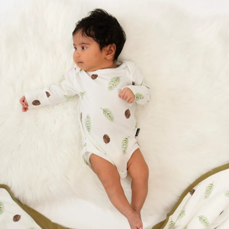 Long Sleeve Onesie - Pine Cones