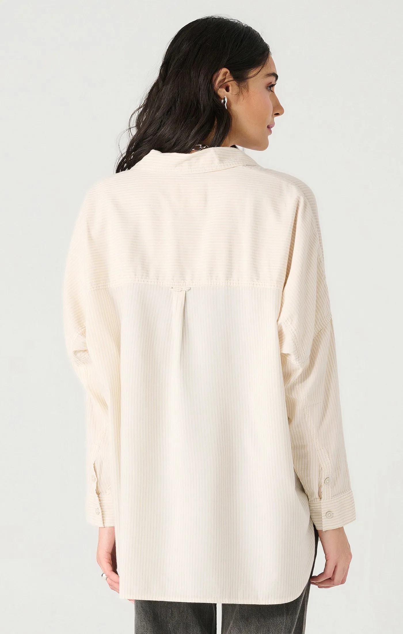 Long Sleeve Oversized Button Front Shirt