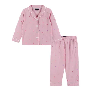 Long Sleeve Pajama Set | Pink Heart