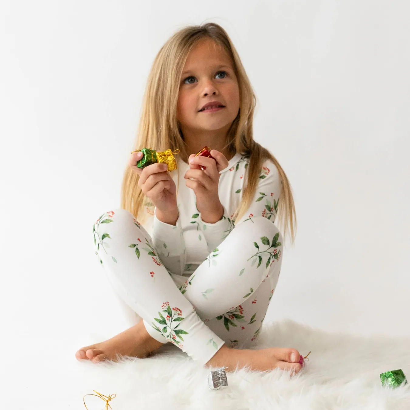 Long Sleeve PJ Set - Holly Berries