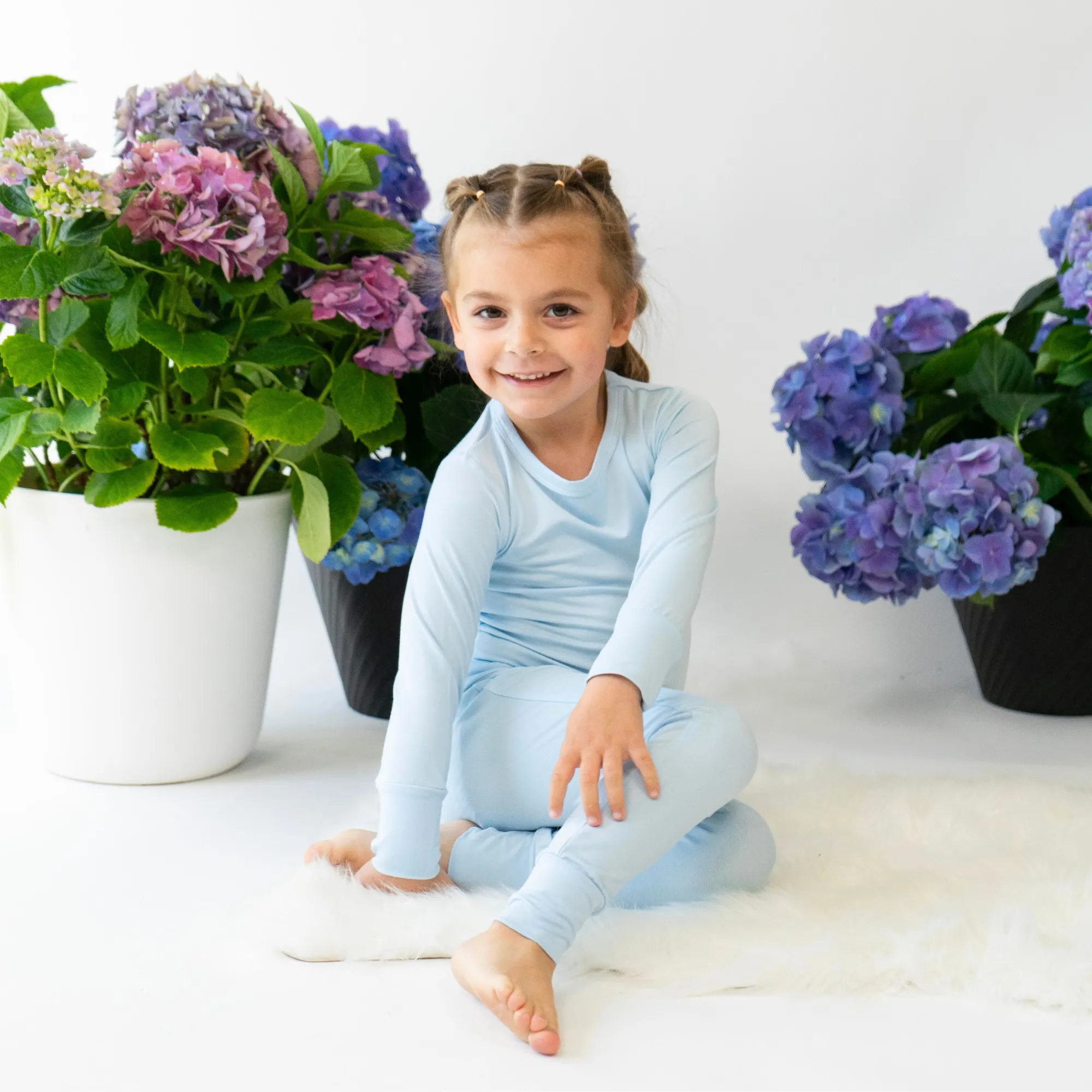 Long Sleeve PJ Set - Hydrangea Blue