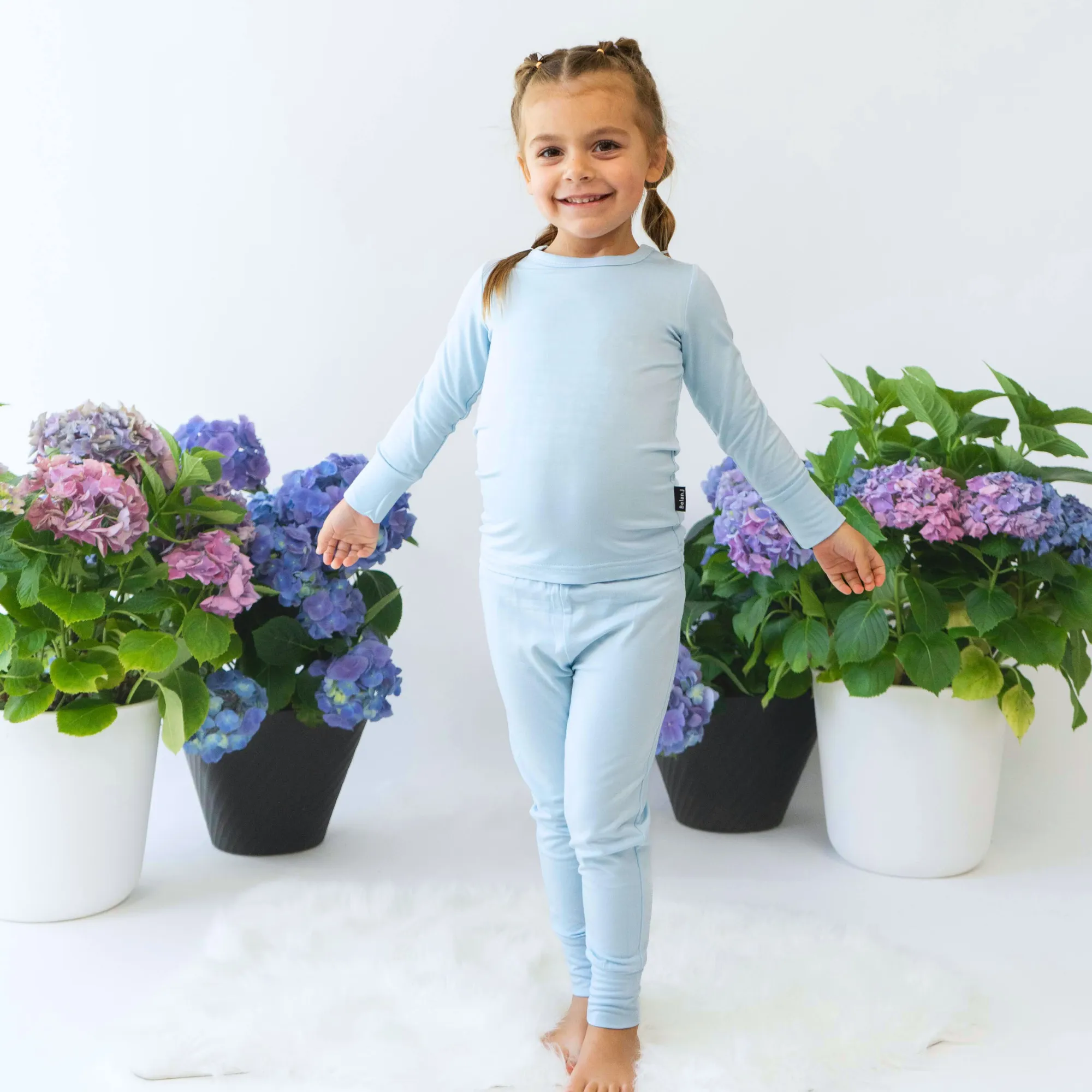 Long Sleeve PJ Set - Hydrangea Blue