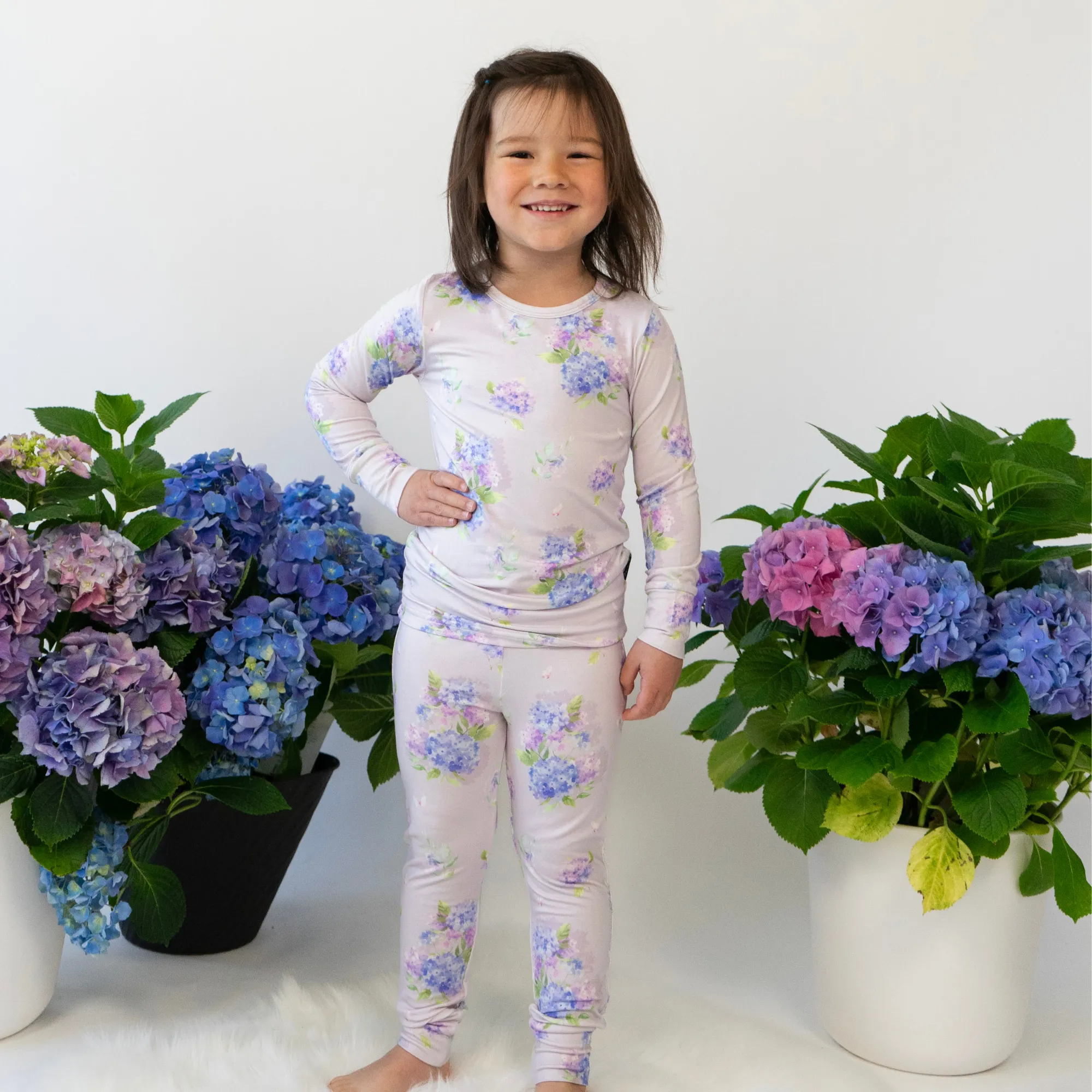 Long Sleeve PJ Set - Hydrangeas