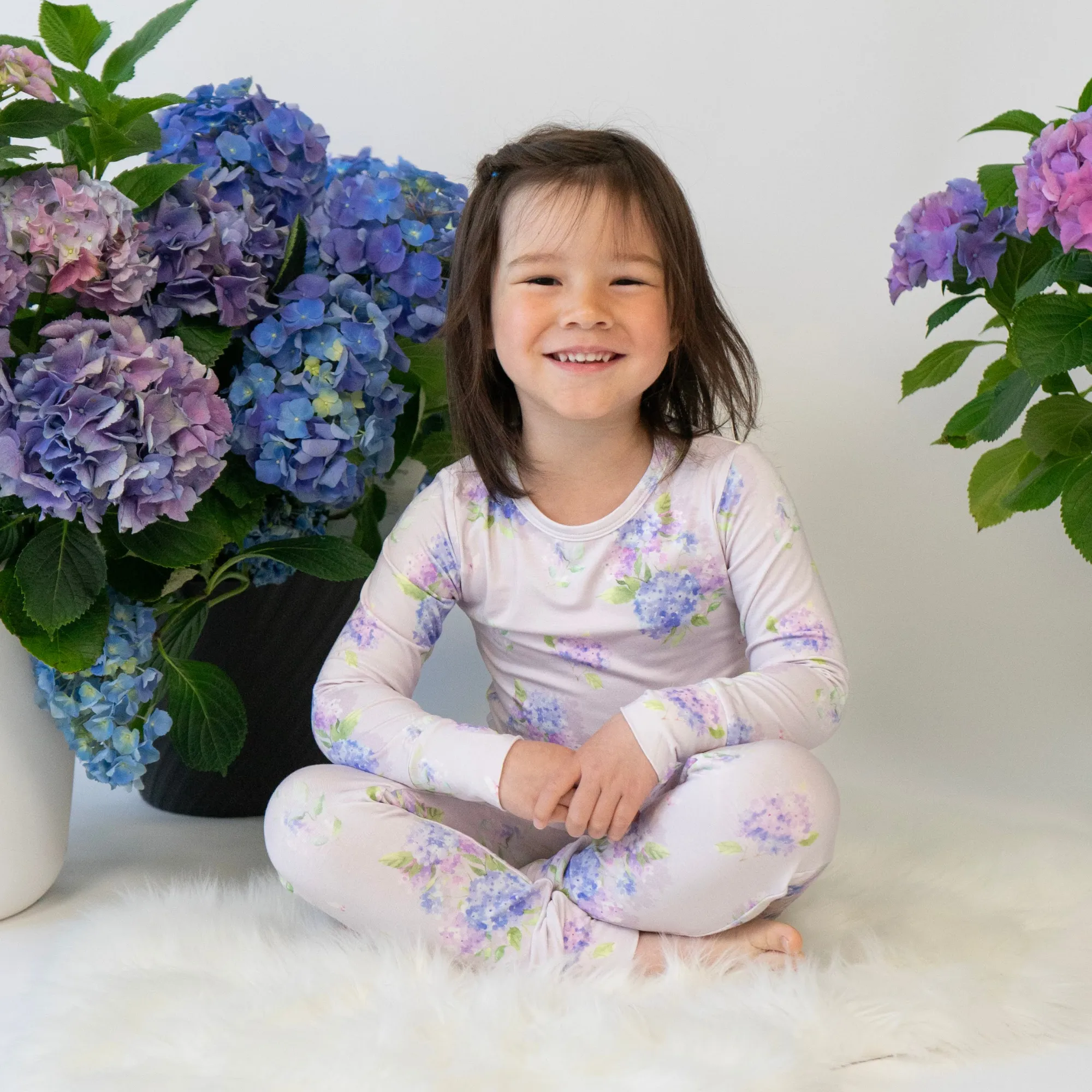 Long Sleeve PJ Set - Hydrangeas