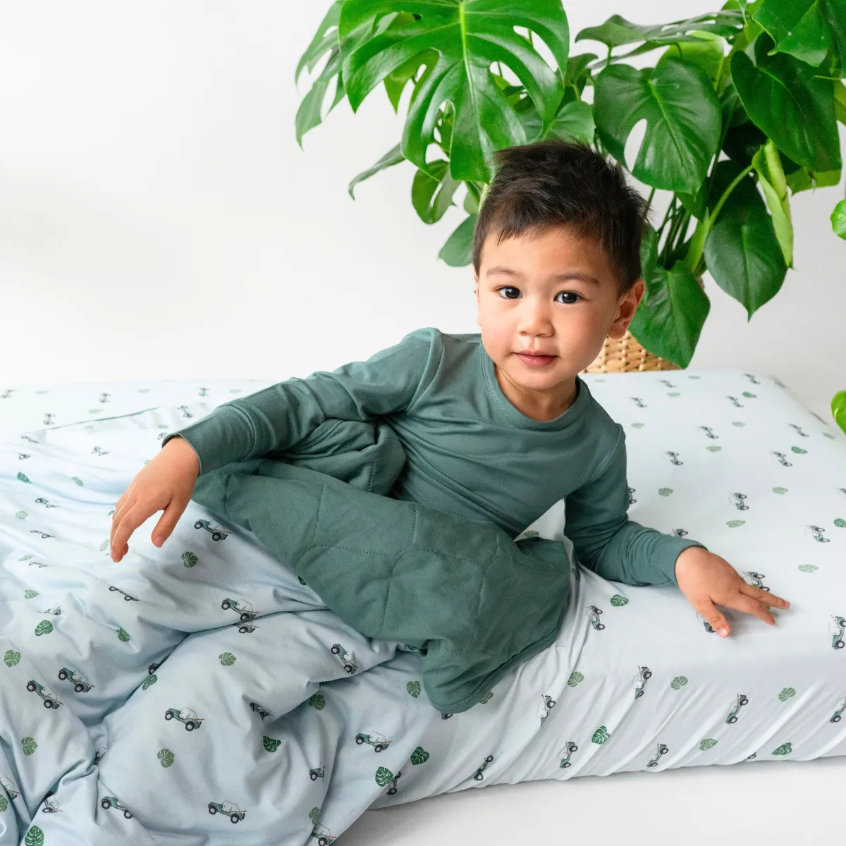 Long Sleeve PJ Set - Leafy Green