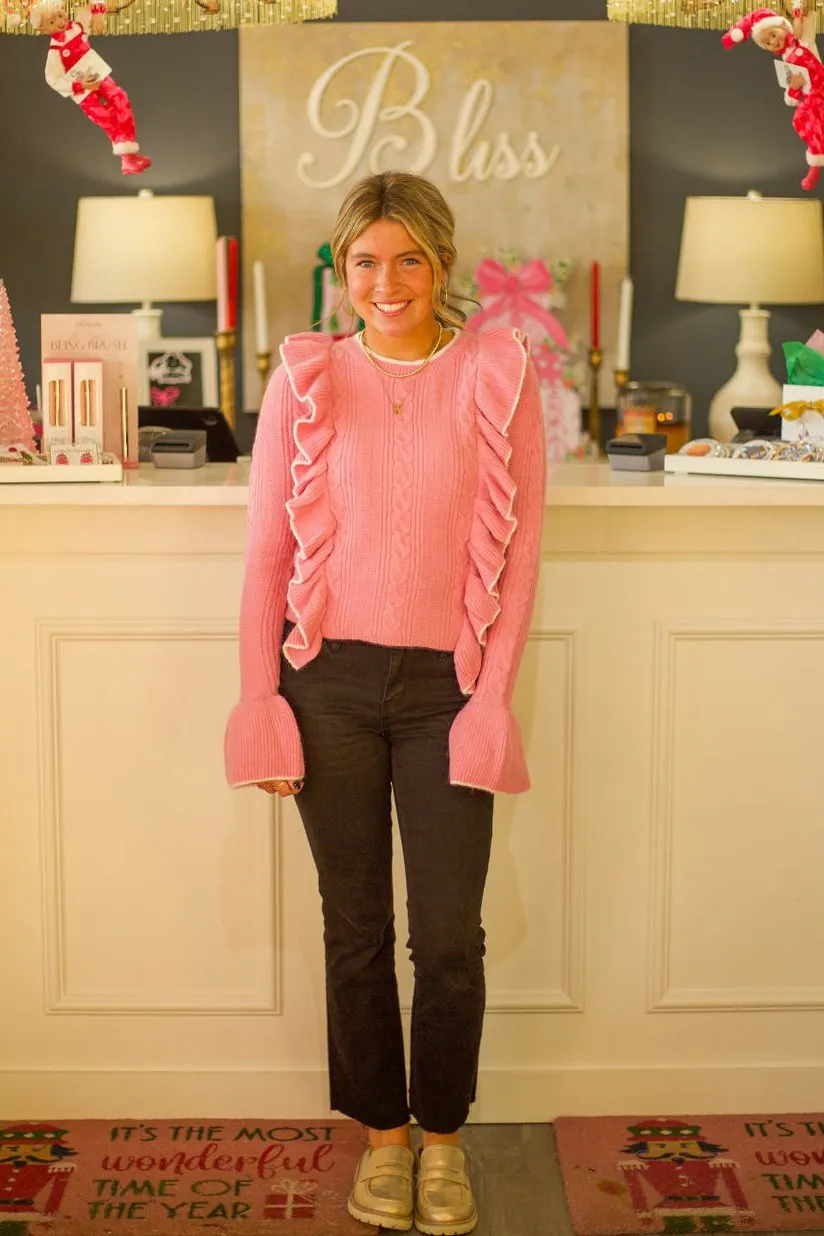 Long Sleeve Ruffle Sweater