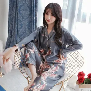 Long Sleeve Satin Nightwear