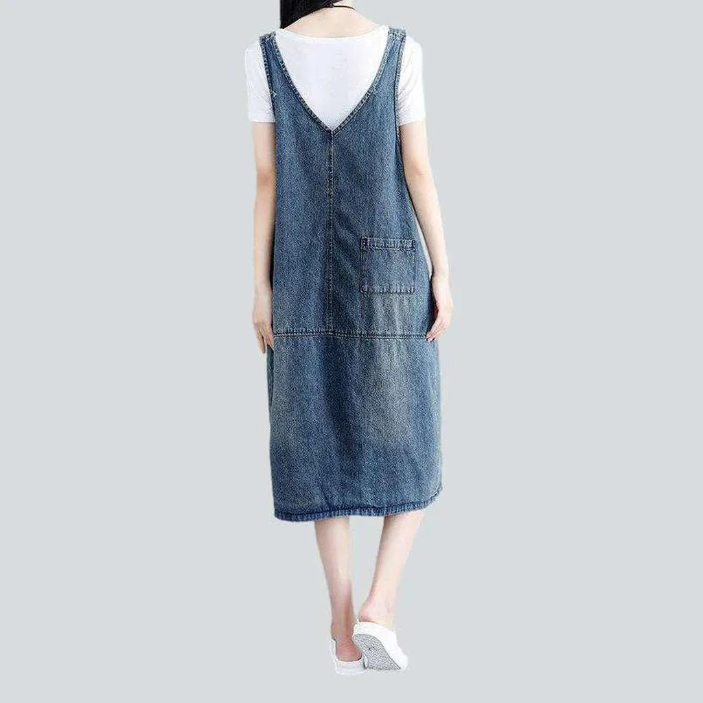 Long stylish y2k jeans dress