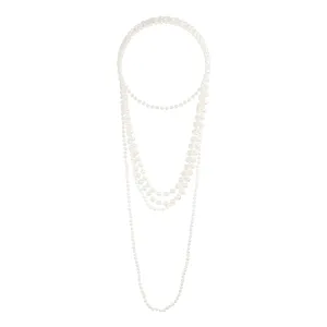 Long Trio Strand Pearl Necklace