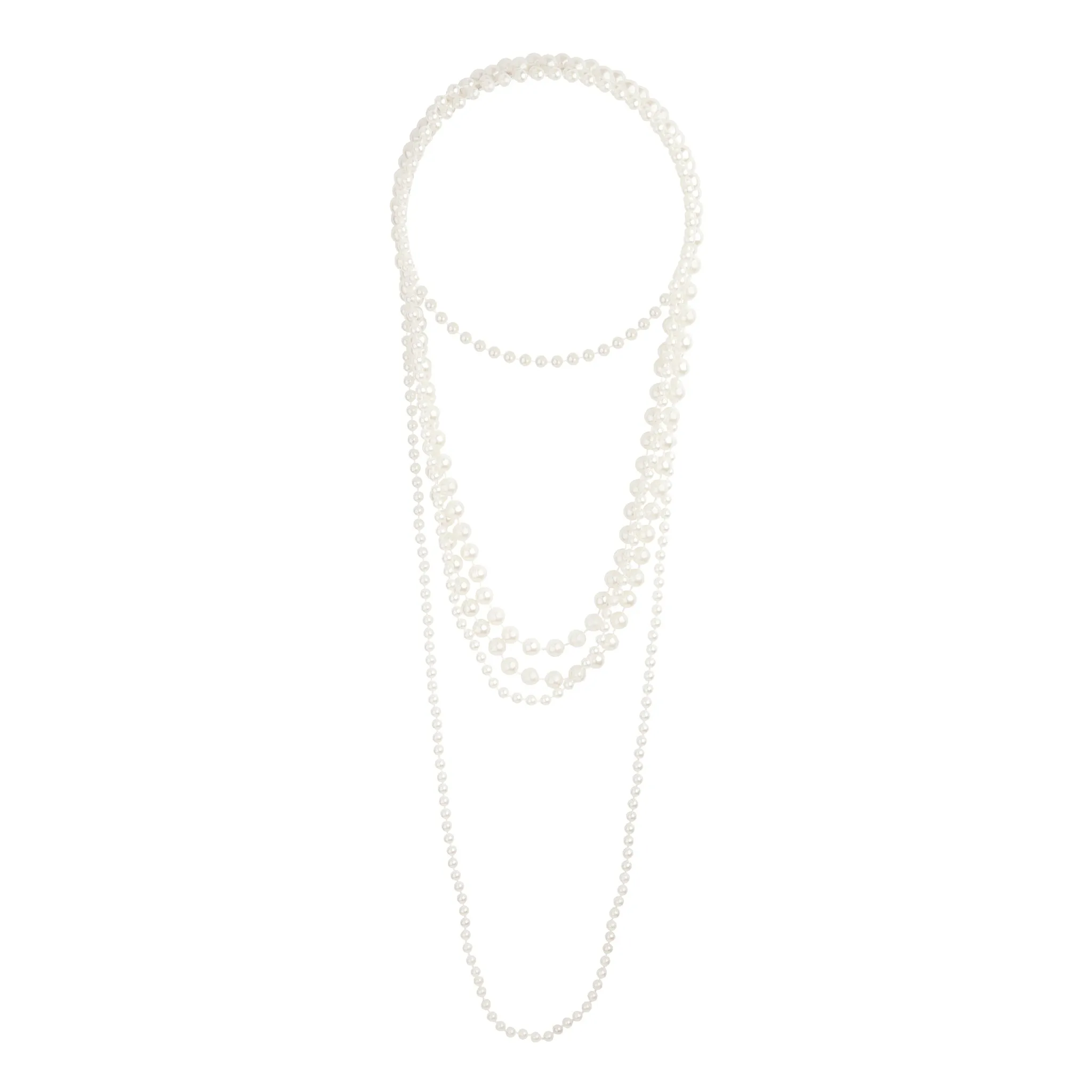 Long Trio Strand Pearl Necklace