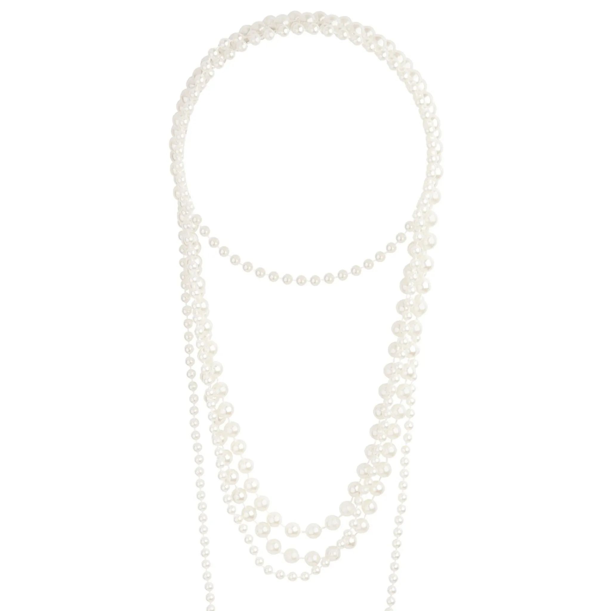 Long Trio Strand Pearl Necklace