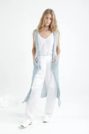 Long Vest Cardigan -aqua