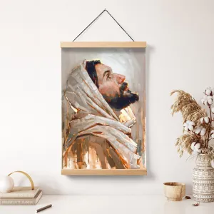 Look To God And Live Hanging Canvas Wall Art - Jesus Picture - Jesus Portrait Canvas - Religious Canvas