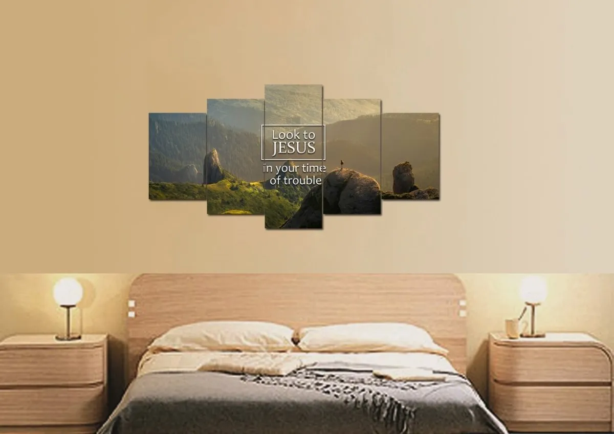 Look To Jesus In Your Time Of Trouble Wall Art Canvas Print - Christian Canvas Wall Art