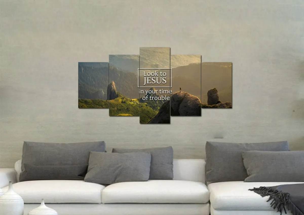 Look To Jesus In Your Time Of Trouble Wall Art Canvas Print - Christian Canvas Wall Art