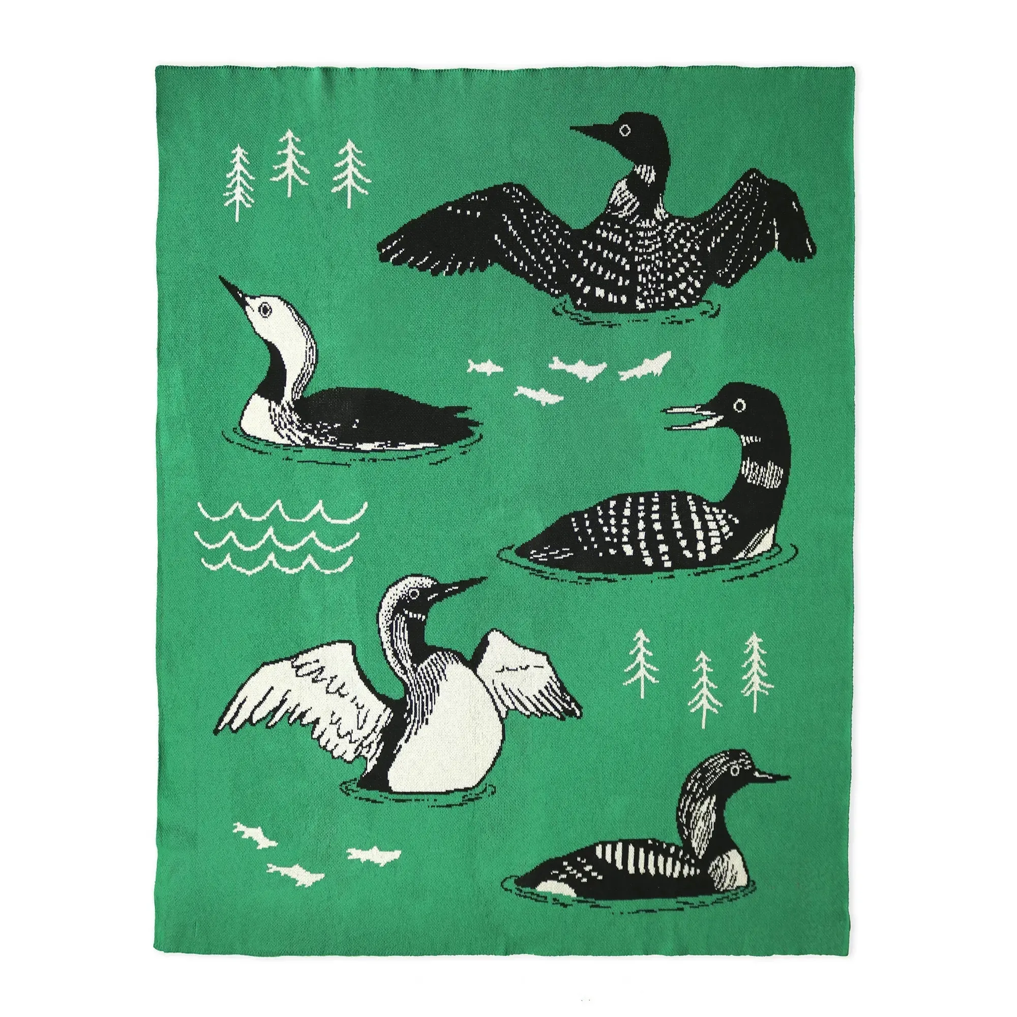 Loons of North America Knit Blanket