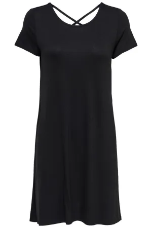 Loose dress with back details - Black