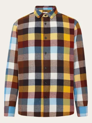 Loose fit checked flannel shirt - GOTS/Vegan - Multi check