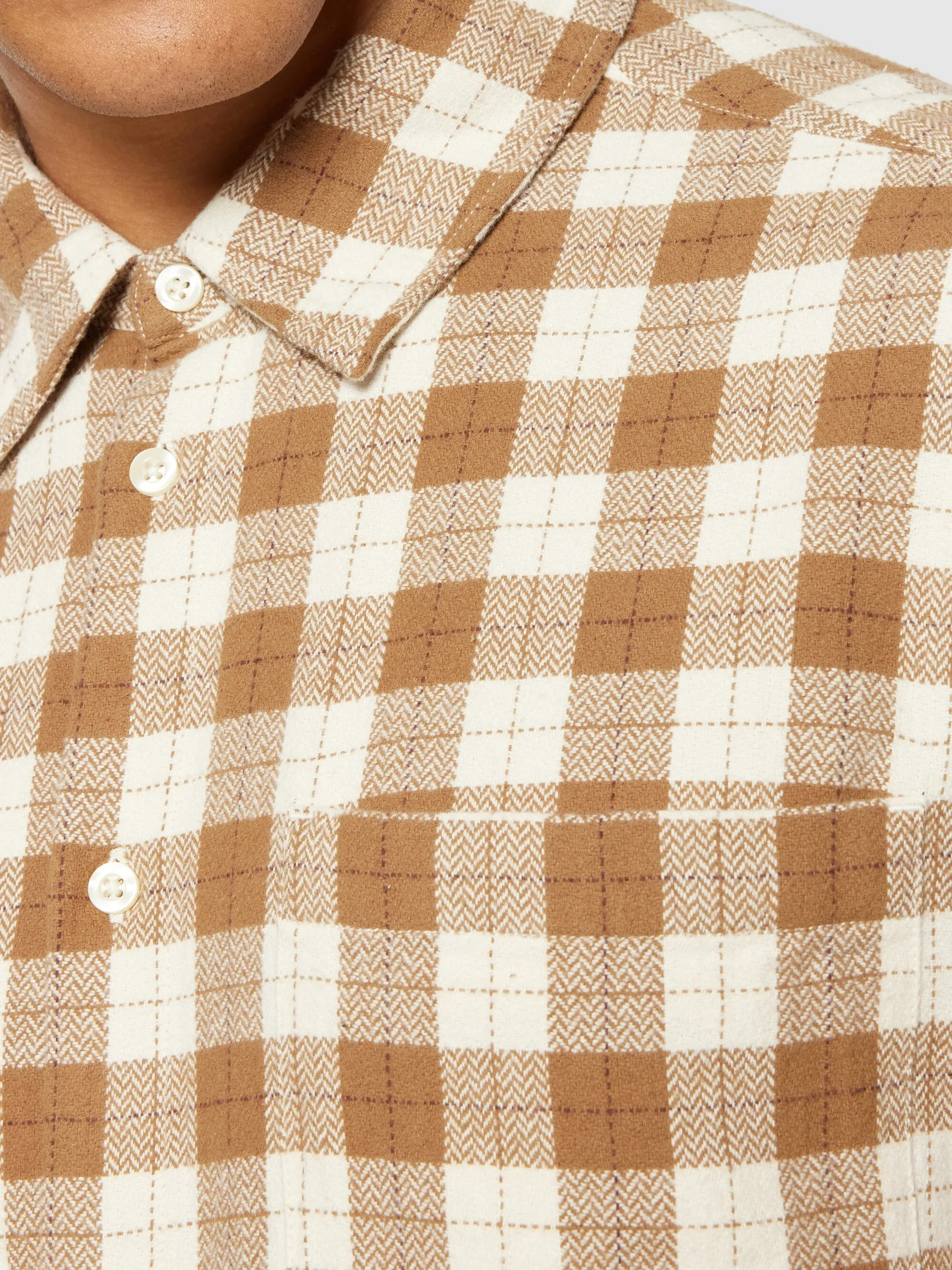 Loose fit checkered shirt - Beige check