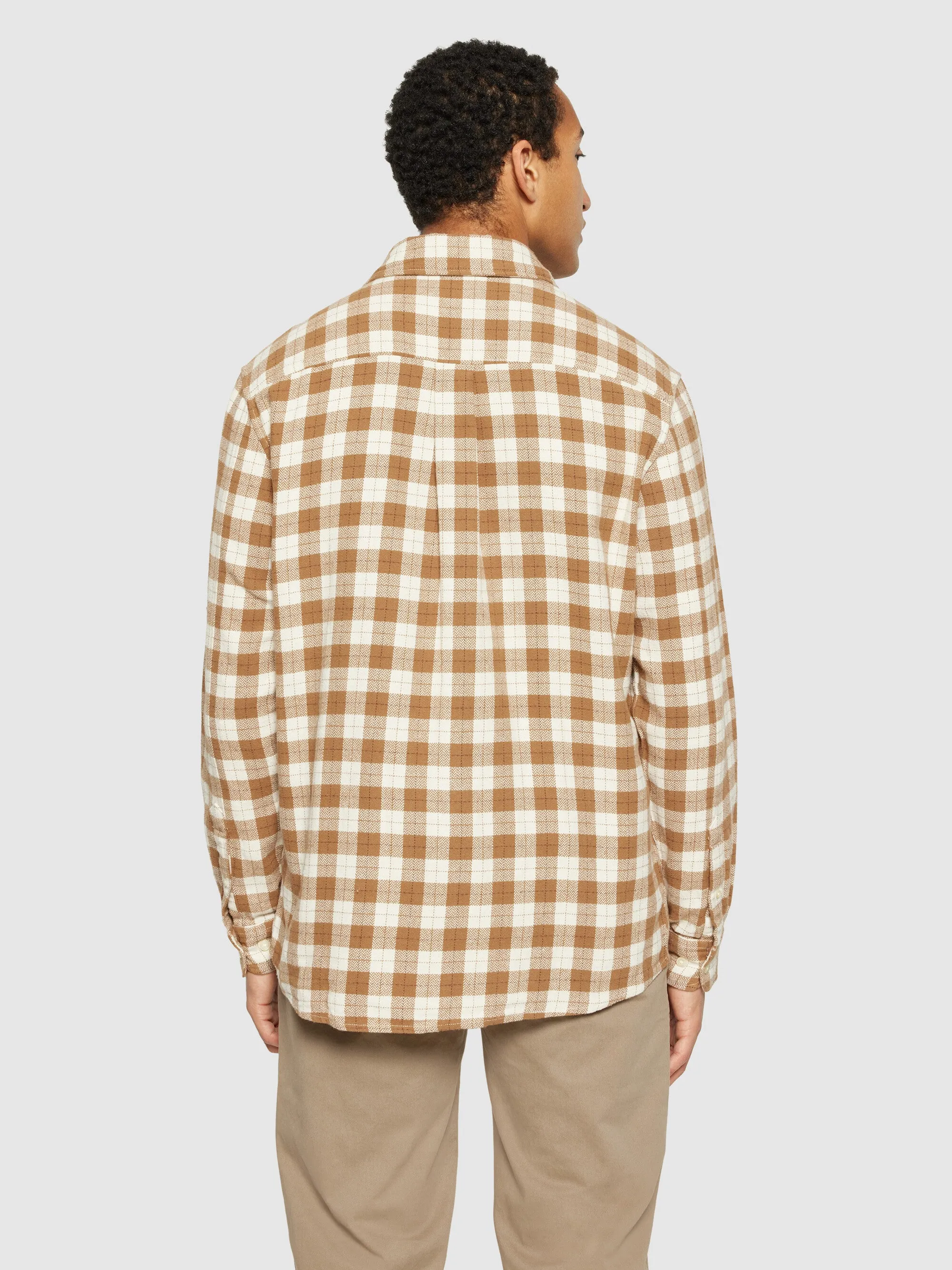 Loose fit checkered shirt - Beige check