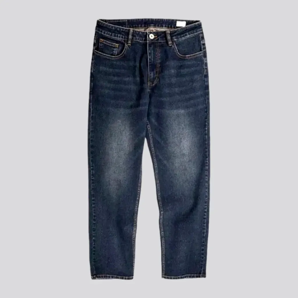 Loose fit dark wash men's jeans