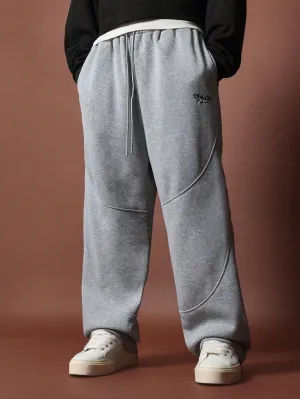 Loose Fit Embroidered Sweatpants With Drawstrings