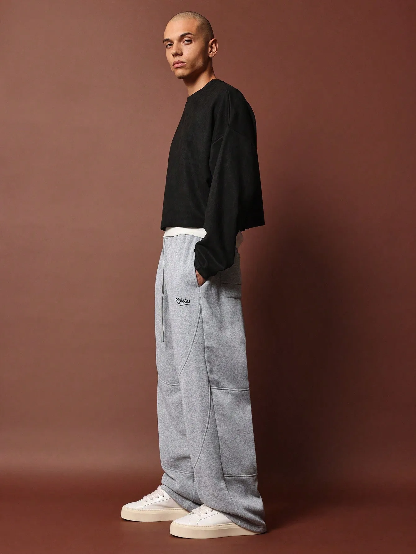 Loose Fit Embroidered Sweatpants With Drawstrings