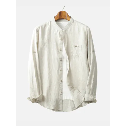 Loose Fit Henry Collar Shirt