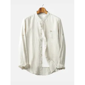 Loose Fit Henry Collar Shirt