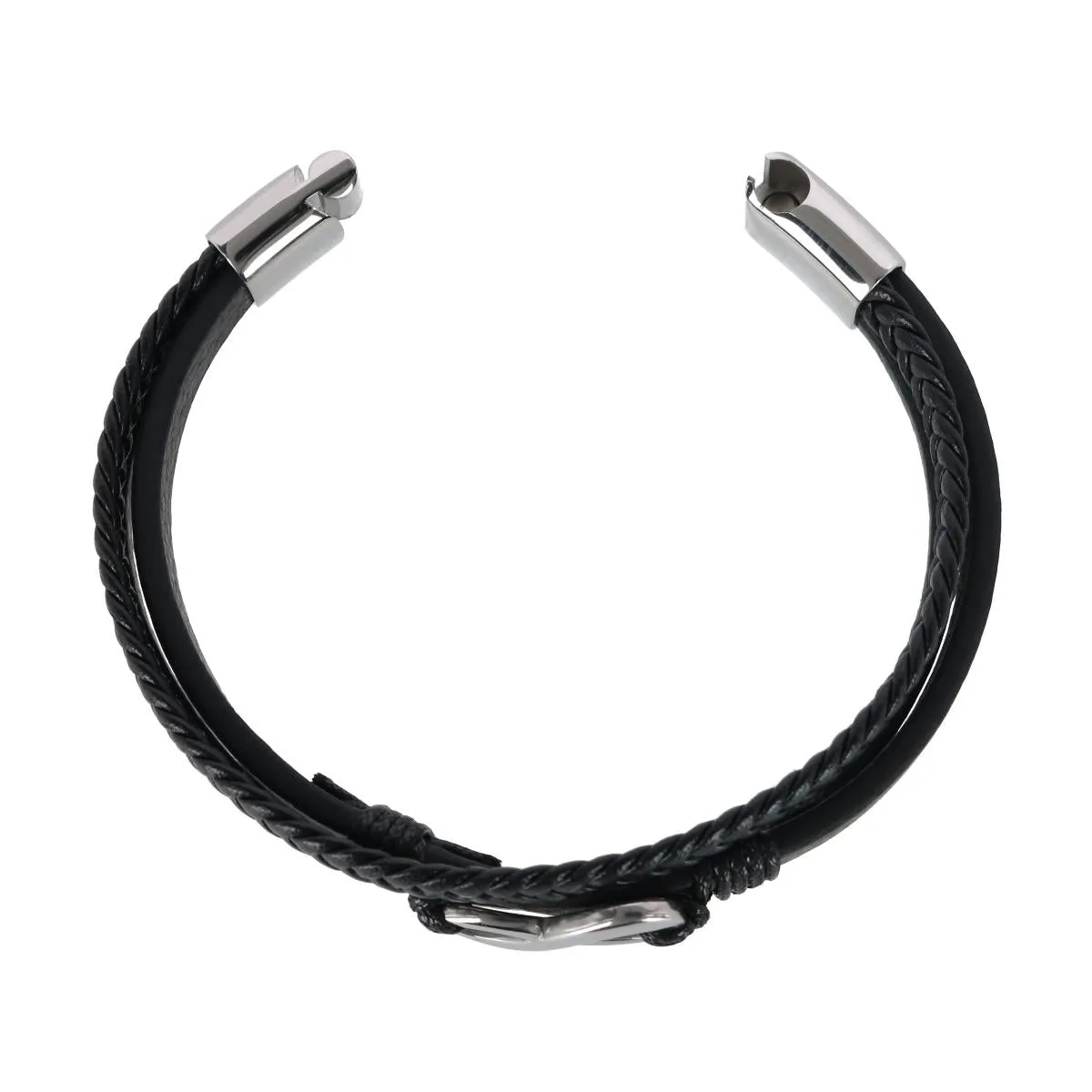 Loose Fit Infinity 3 Band Secure Clasp Leather Bracelet