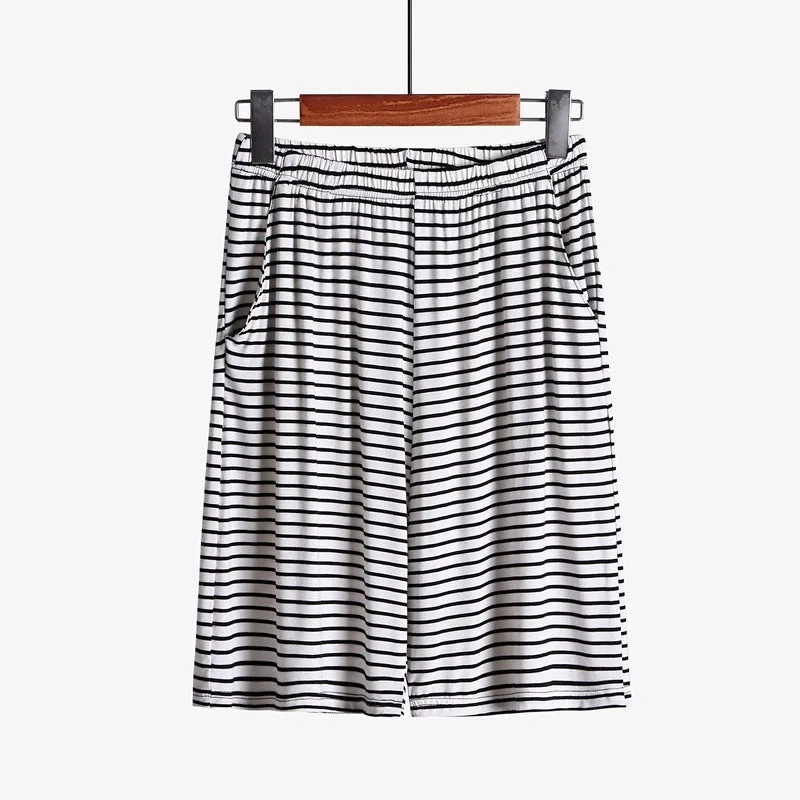 Loose Fitting Plus Size Outer Striped Loungewear Shorts