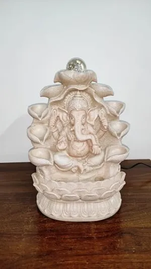 Lord Ganesha Water Fountain for Home, 13 inches Ganpati ji Water Fountain for Gift, Home Decor, Office Decor, Showpiece, Center Table, Side Table, Tabletop