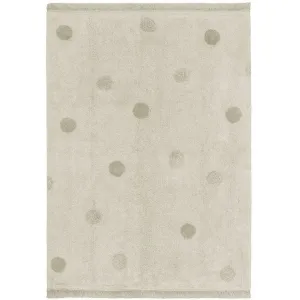 Lorena Canals Washable Rug Hippy Dots Natural - Olive