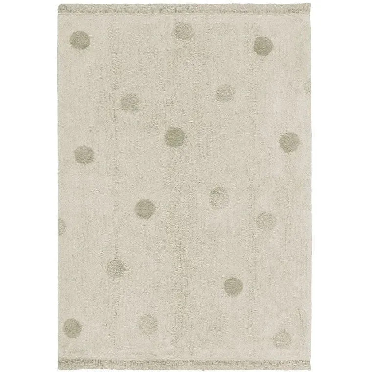 Lorena Canals Washable Rug Hippy Dots Natural - Olive