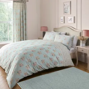 Lorena Patchwork Duvet Cover Set by Dreams & Drapes Design in Duck Egg