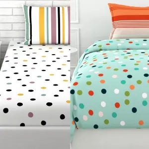 Loreto Set of 2 Single Bedsheet Combo of 144 TC 100% Cotton Fabric for Twin Bed Size for Every Day use Chhadar, Use for Hotel and Travel, Set of 2 Pcs, 137 X 213 cms