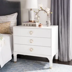 LORNA NIGHT STAND / WHITE / GOLD