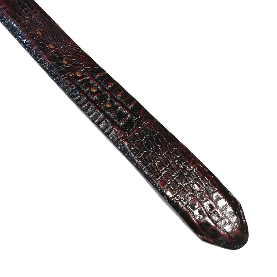 Los Altos Black Cherry Crocodile Belt