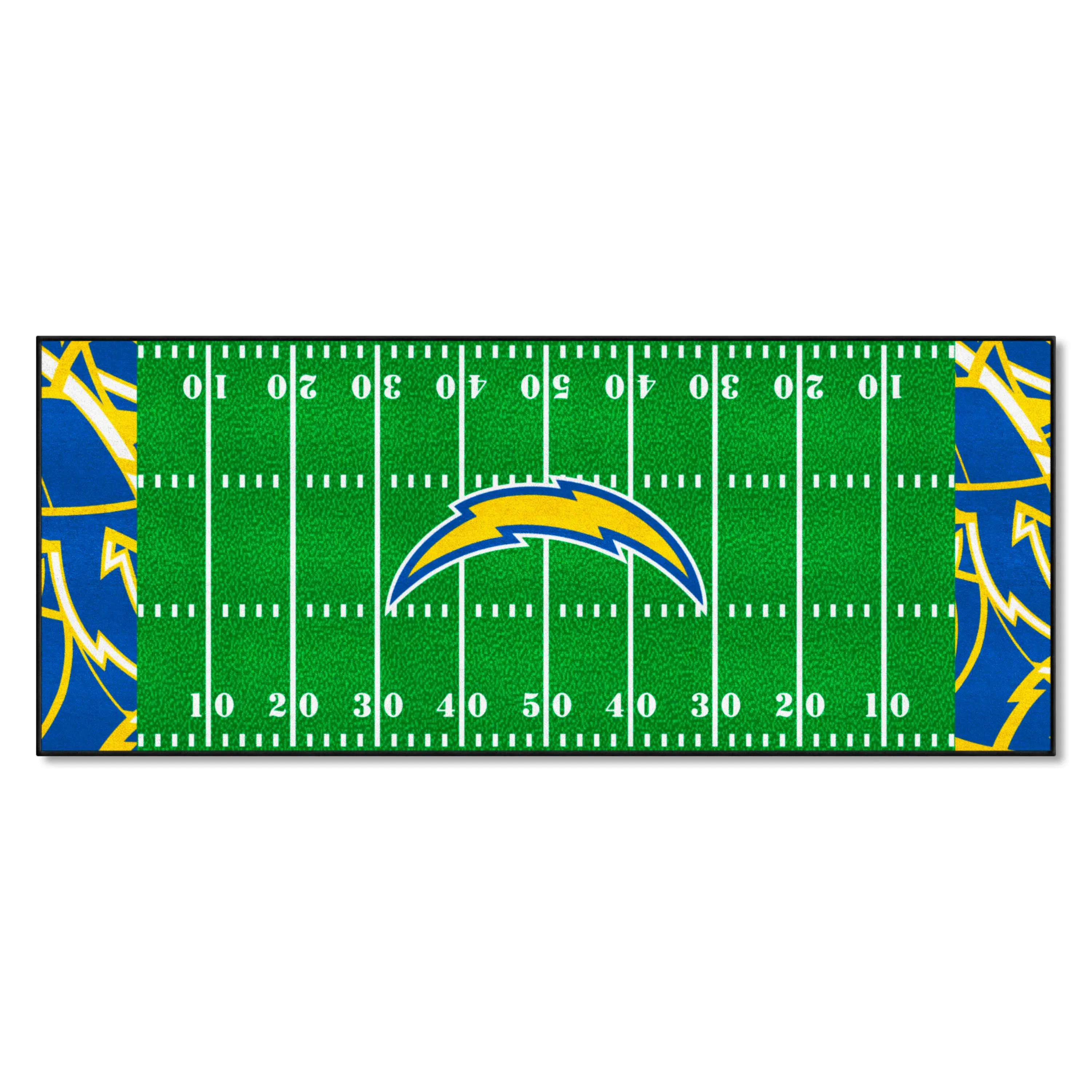 Los Angeles Chargers Football Field Runner Mat - 30in. x 72in. XFIT Design