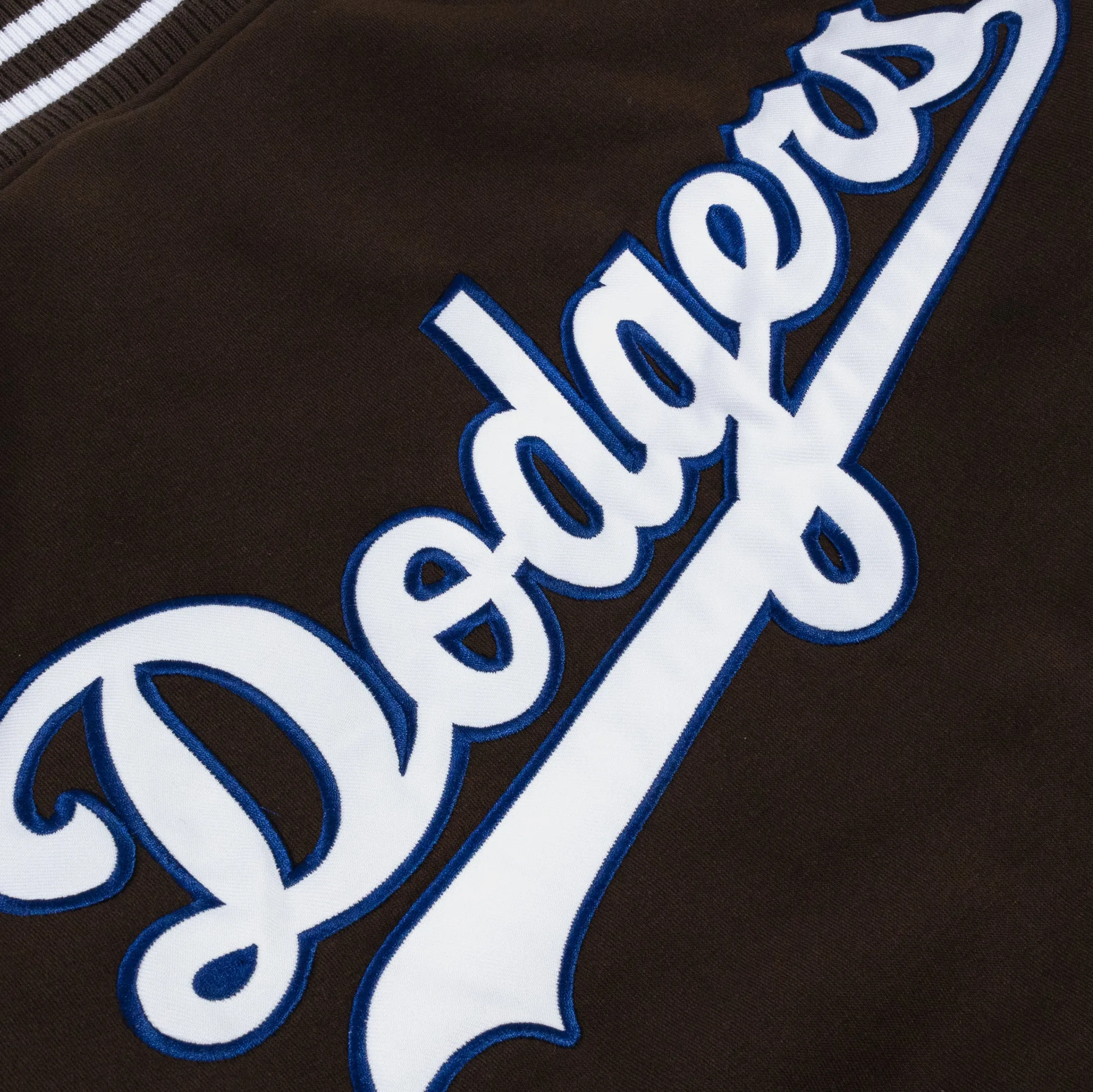 Los Angeles Dodgers Reversible Letterman Mens Jacket (Brown/White)