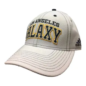 Los Angeles Galaxy Adidas White Adj. Structured Strapback Baseball Hat Cap