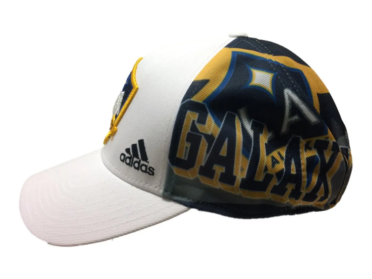 Los Angeles Galaxy Adidas White Large Logo Structured Snapback Baseball Hat