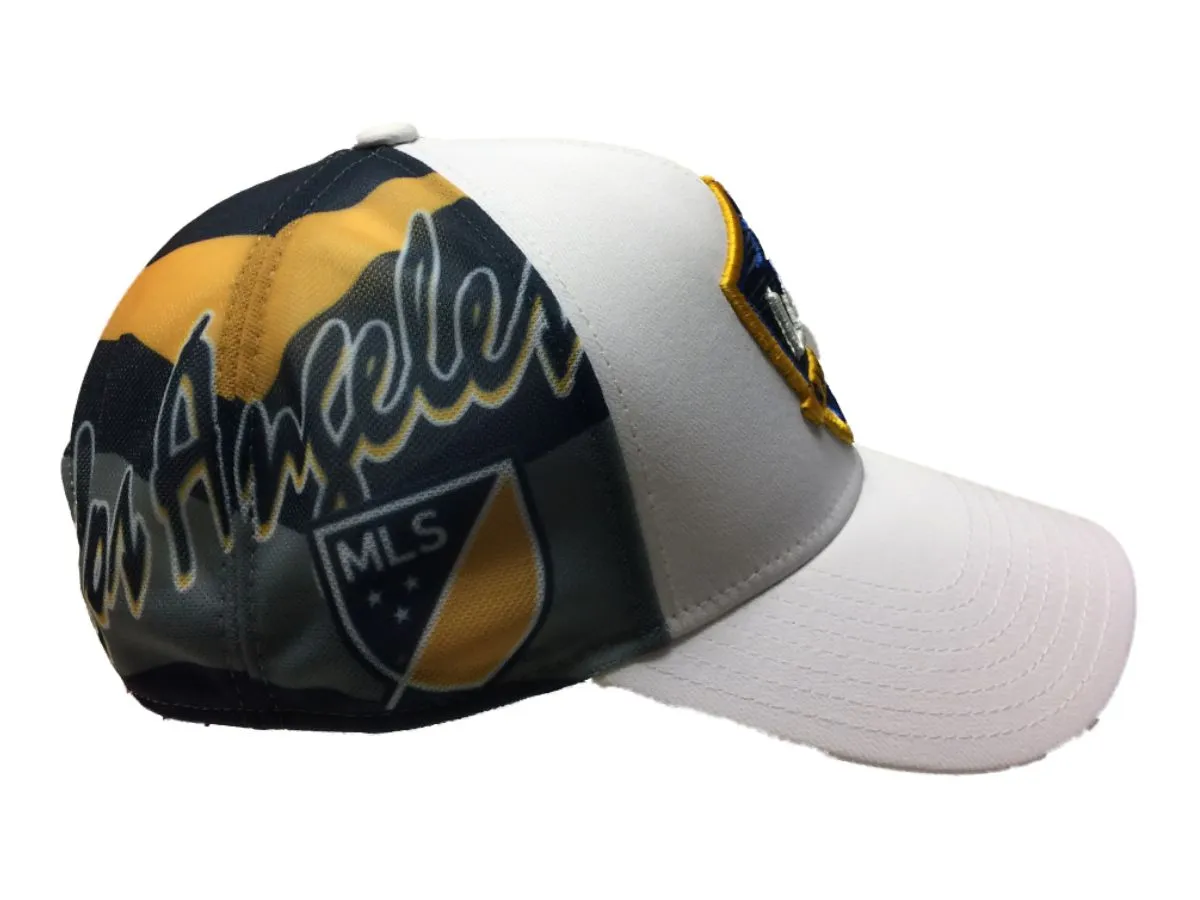 Los Angeles Galaxy Adidas White Large Logo Structured Snapback Baseball Hat