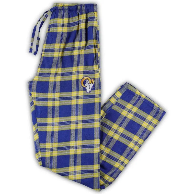 Los Angeles Rams Men's Ledger Flannel Pajama Pants - Blue/Yellow