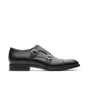 LOTTUSSE | ZAPATOS DE DOBLE HEBILLA HOMBRE | LENOX EBONY NEGRO SPAY NAT | NEGRO