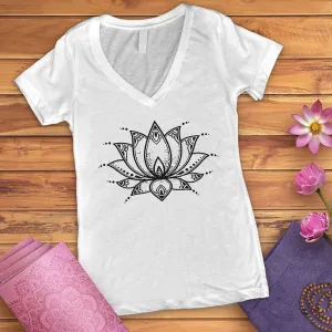 Lotus Blossom V-Neck Tee