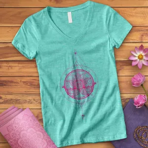 Lotus Flower Triangle V-Neck