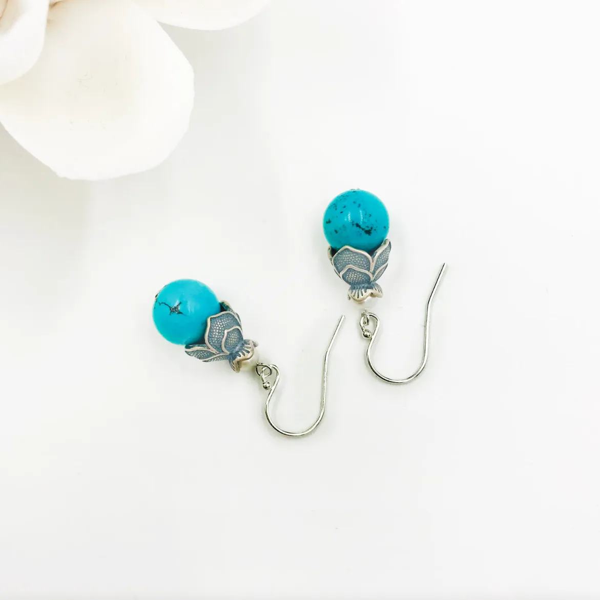 Lotus Turquoise Earrings