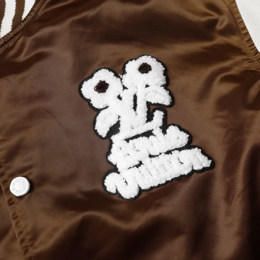 Louis Vuitton  Brown Embroidered Varsity Jacket