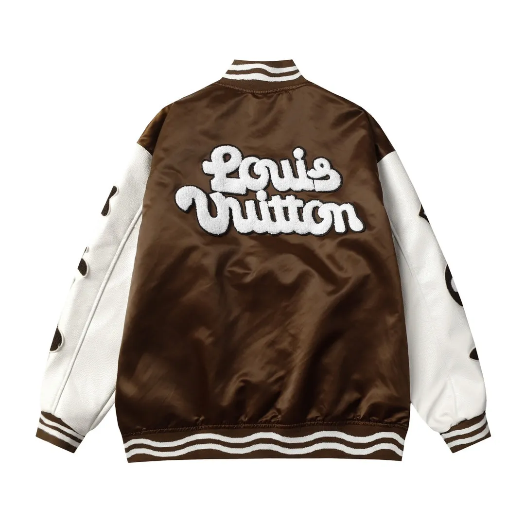 Louis Vuitton  Brown Embroidered Varsity Jacket